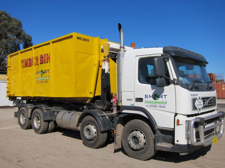 Bin truck heading to a clients site - Smart Recycling